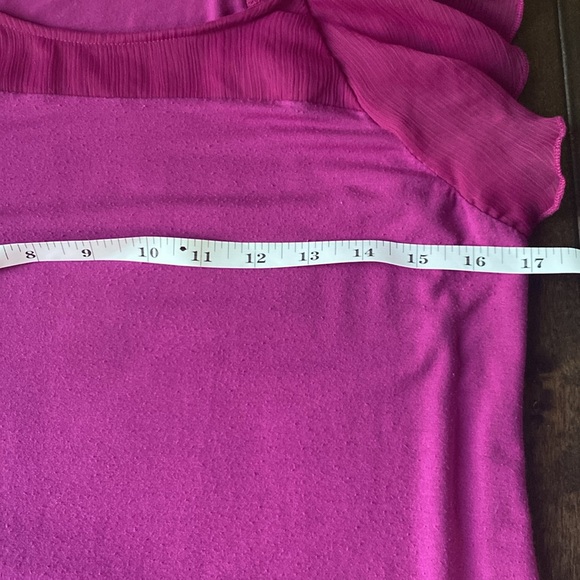 New York & Company flutter sleeve top bright purple - Picture 4 of 4